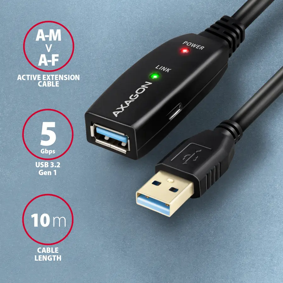 ADR-310 USB 3.2 Gen 1 Verlängerungskabel, aktiv - 10m