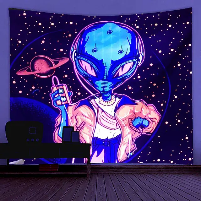 Wandteppiche mit UV Farbe 300cm x 180cm Alien