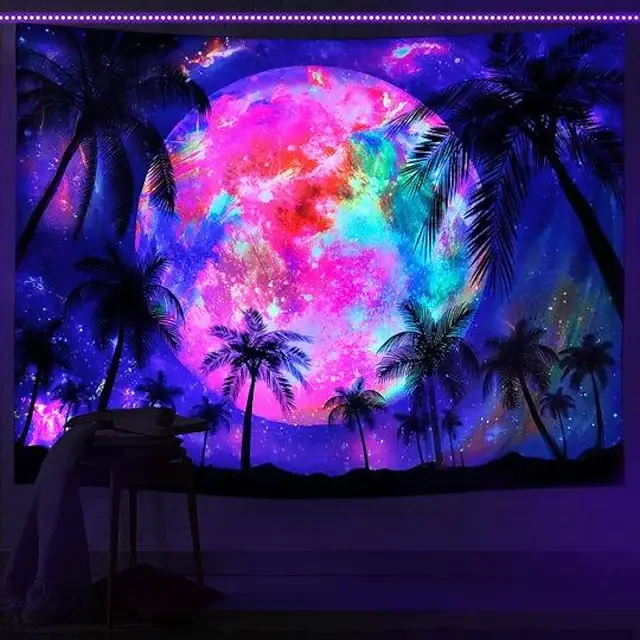 Wandteppiche mit UV Farbe 300cm x 180cm Moon & Palms